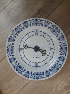 Zegar ścienny porcelana kobaltowy cebulowy Weimar 