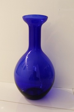 Duży wazon vintage, szkło kobaltowe, Bułgaria