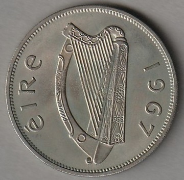 Irlandia 1/2 korony 1967 - Koń - stan menniczy -