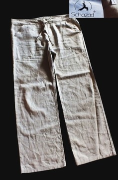 Schazad świetne lniane spodnie unisex r.L/XL