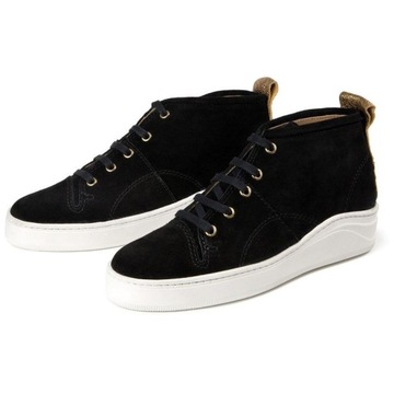 HUDSON LONDON SNEAKERSY TRAMPKI ZAMSZOWE CZARNE 40