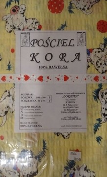 Pościel dziecięca z kory 100x140 pieski na zamek