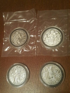 Tuvalu: Zeus, Poseidon, Hades, Hera Antiqued Coin