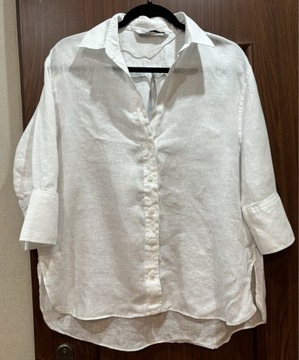 Biała koszula damska z płótna roz 38/M Zara