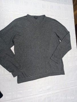 Szary  sweter Rene lezart kaszmir z bawełna