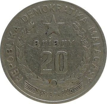 Madagaskar 20 ariary 1978, KM#14