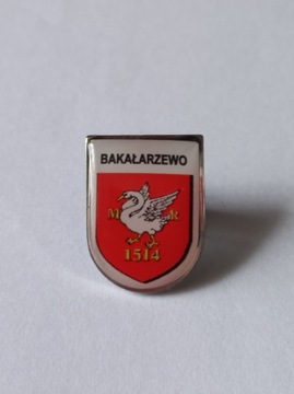 Herb gmina Bakałarzewo przypinka pin odznaka