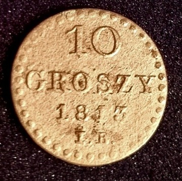 10 groszy 1813 r I.B. Księstwo Warszawskie ładne