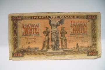 BANKNOT GRECJA   5000 DRACHMAI 1942 r.