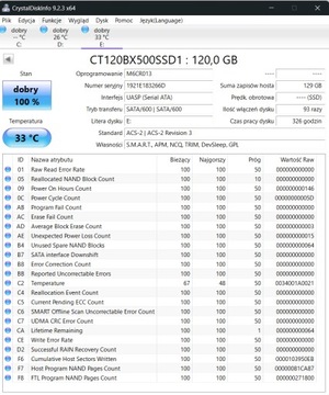 Dysk ssd crucial 120gb bx500