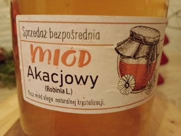 Miód Akacjowy 100% Naturalny Duży słoik 