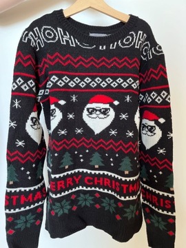 Czarny świąteczny sweter 
