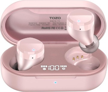 Słuchawki bezprzewodowe wokółuszne TOZO t12 różowe