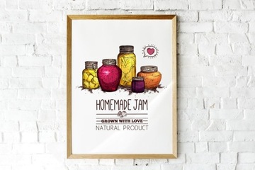 Plakat/Obraz A4 ozdobny do kuchni "homemade jam" 