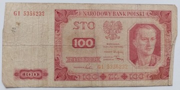 Banknot 100 Złotych 1948 ser. GI