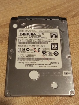 Dysk twardy Toshiba MQ01ABF050 500GB 2,5" SATA