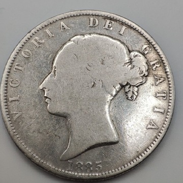 Moneta srebrna 1/2 korony 1885r. Anglia 