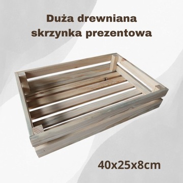 Duża drewniana skrzynka prezentowa, box!