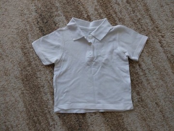 Tshirt polo biały koszulka dla dziewczynki 98/104 