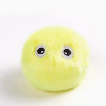 zabawka dla kota żółta pluszowa piłka ptak dźwięk 