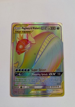 Karta “Magikarp & Wailord GX” z serii pokemon