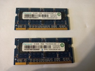 Ram PC2-5300 2x512mb 