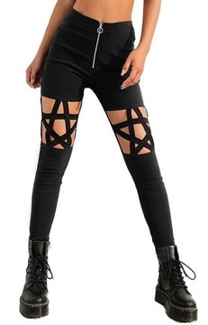 Spodnie KILLSTAR pentagram goth wycięcia dollskill