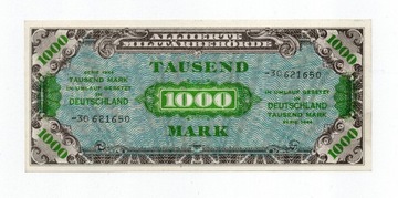 Niemcy 1000 marek 1944 okupacja aliancka , stan 1/-1 UNC