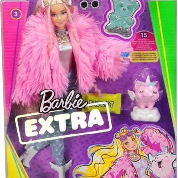 LALKA BARBIE EXTRA lalka + świnkorożec + akcesoria