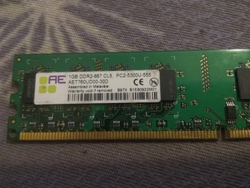 PC Ram AE 1GB DDR2 667 CL5 5300 U