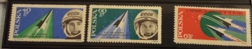 Znaczki** Polska 1963r Fi.1267-69 lot w kosmos