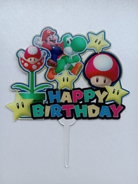 Topper na tort Mario akrylowy 