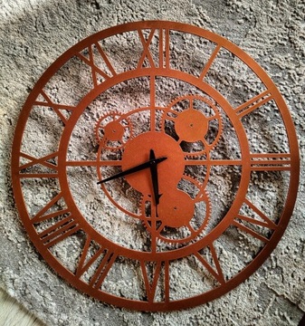 Zegar ścienny metalowy z trybami Loft 50 cm