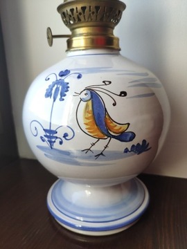 Stara francuska porcelanowa lampa naftowa nr 78