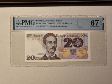 20  złotych 1982r  Seria T PMG 67 EPQ