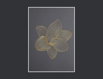 Plakat złoty kwiat do salonu /loft - 30x40
