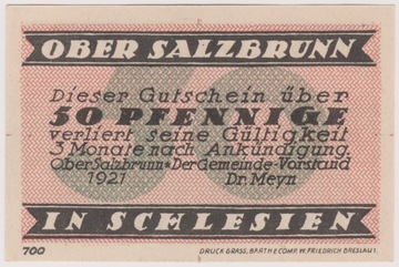 Ober Salzbrunn (Szczawno-Zdr.), 50 Pf, 1921 (700)