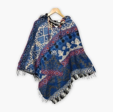 CIEPŁA FESTIWALOWA BLUZA PONCHO INDIA UNISEX