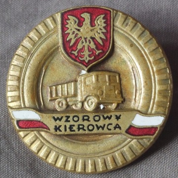 Odznaka wzorowy kierowca Prl vintage 