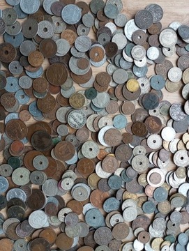 Zestaw 4 kg starych monet do 1950 roku KAŻDA INNA 
