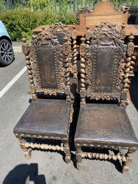 Krzesła neorenesansowe z XIX wieku