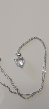 Srebrny łańcuszek z sercem pr. 925