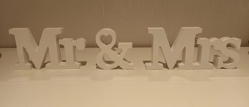 Drewniane napisy Mr & Mrs