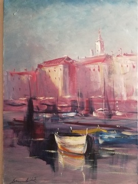 ,,Zatoka w Cane, 70x50cm obraz olejny Artur Sudak