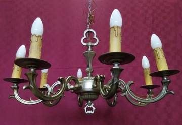 Żyrandol mosiężny 8-ramienny lampa średnica 70cm