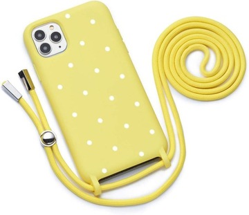 Etui Iphone 12 Pro Max Żółty z sznurkiem