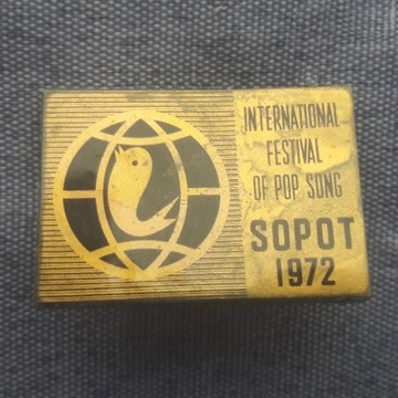 Przypinka XII FESTIWAL SOPOT 1972 - odznaka PRL