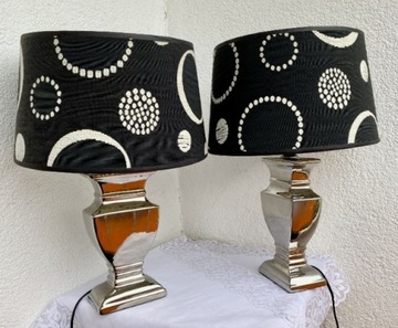 Dwie Lampy Piękne do sypialni Porcelanowy korpus