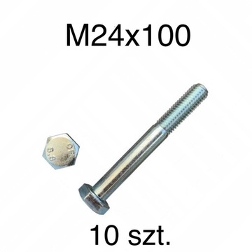 Śruba M24x100 z łbem sześciokątnym 8.8 10 szt.