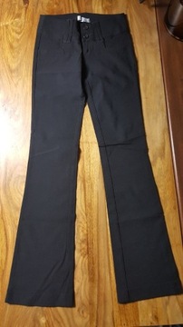 ZARA Trf Collection Czarne spodnie dzwony 34 XS